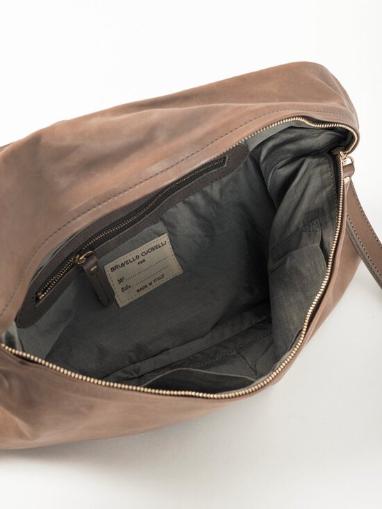 Brunello Cucinelli Taupe Leather Bow Clutch - Picture 8 of 9